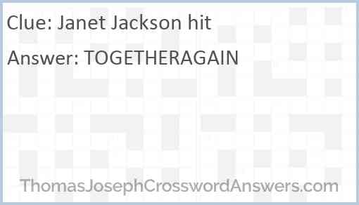 Janet Jackson hit Answer