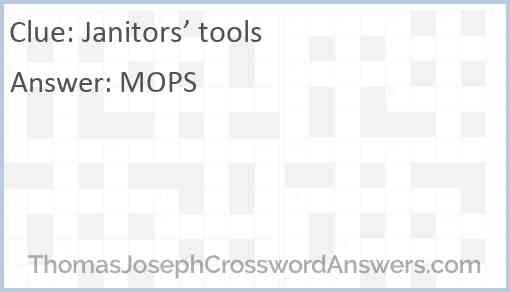 Janitors’ tools Answer