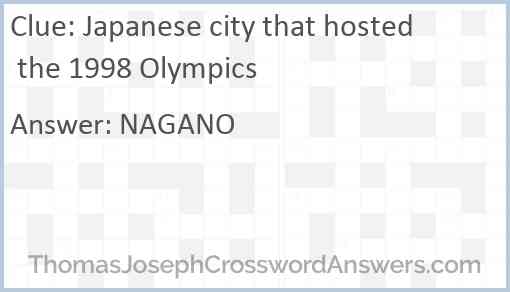 Japanese city that hosted the 1998 Olympics Answer