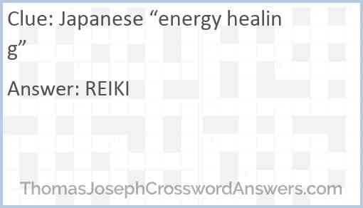 Japanese “energy healing” Answer