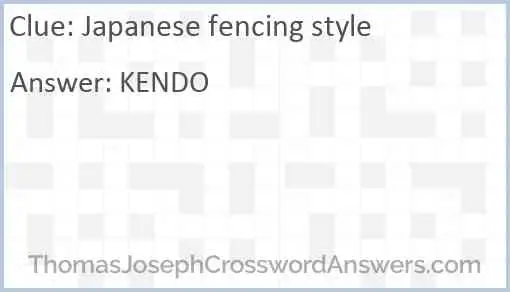 Japanese fencing style Answer