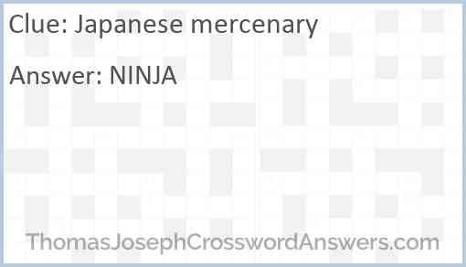 Japanese mercenary Answer