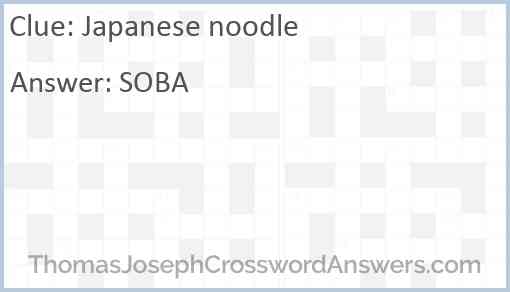 Japanese noodle Answer