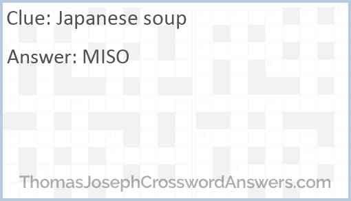 Japanese soup Answer