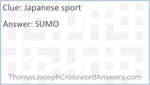 Japanese sport Answer