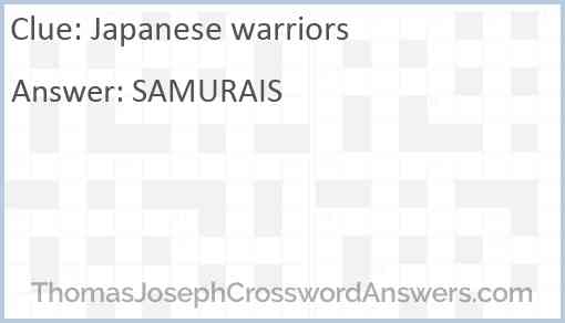 Japanese warriors Answer