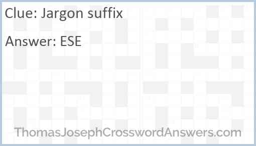 Jargon suffix Answer