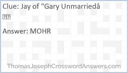 Jay of “Gary Unmarried” Answer