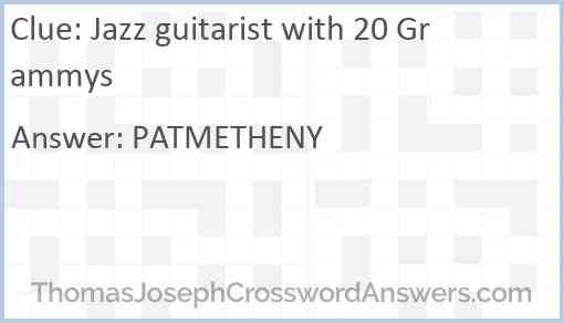 Jazz guitarist with 20 Grammys Answer