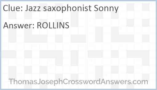 Jazz saxophonist Sonny Answer