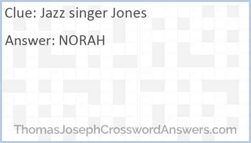 Jazz singer Jones Answer