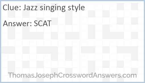 Jazz singing style Answer