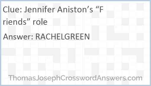 Jennifer Aniston’s “Friends” role Answer