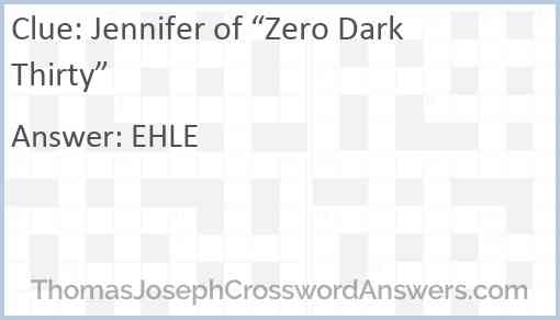 Jennifer of “Zero Dark Thirty” Answer