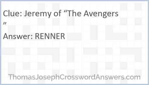 Jeremy of “The Avengers” Answer