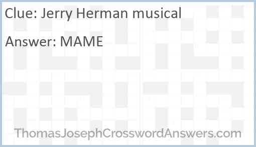 Jerry Herman musical Answer