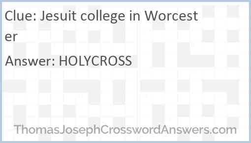 Jesuit college in Worcester Answer