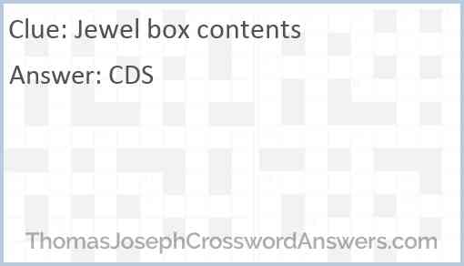 Jewel box contents Answer