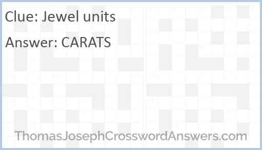 Jewel units Answer