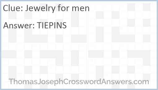 Jewelry for men Answer