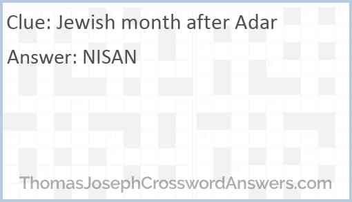 Jewish month after Adar Answer