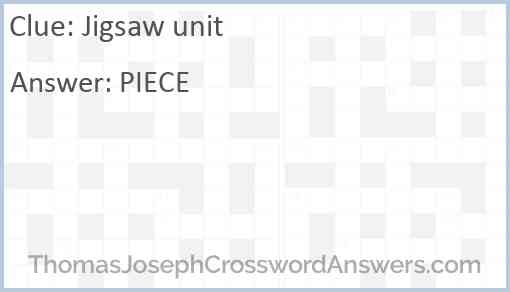 Jigsaw unit Answer