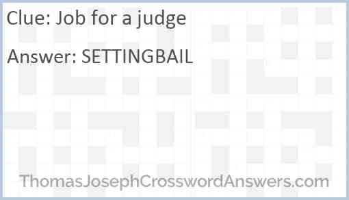 Job for a judge Answer