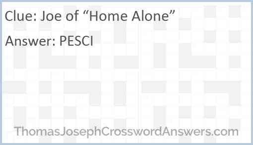 Joe of “Home Alone” Answer