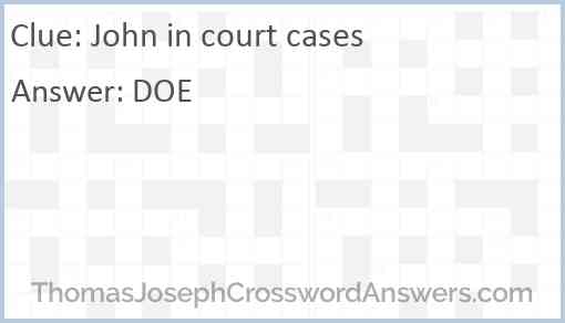 John in court cases Answer