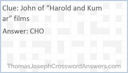 John of “Harold and Kumar” films Answer