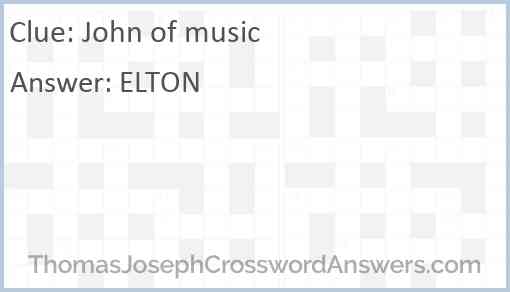 John of music Answer