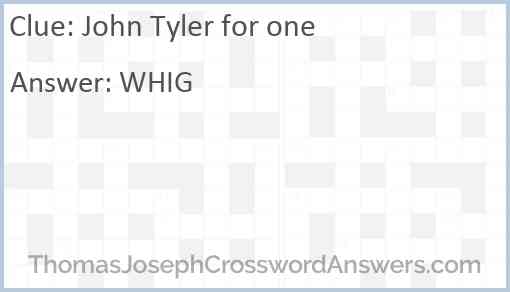 John Tyler for one Answer