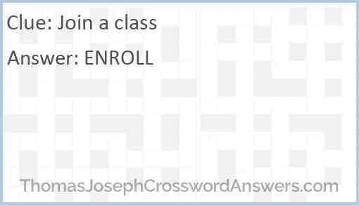 Join a class Answer