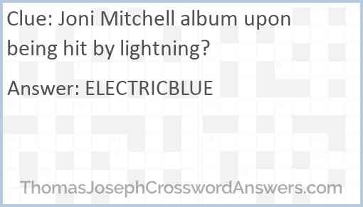 Joni Mitchell album upon being hit by lightning? Answer