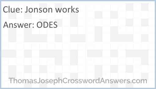 Jonson works Answer