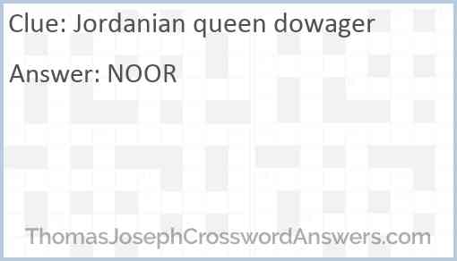 Jordanian queen dowager Answer