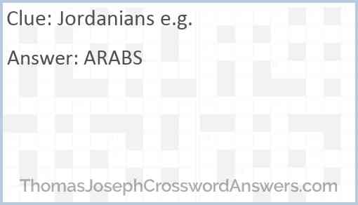 Jordanians e.g. Answer