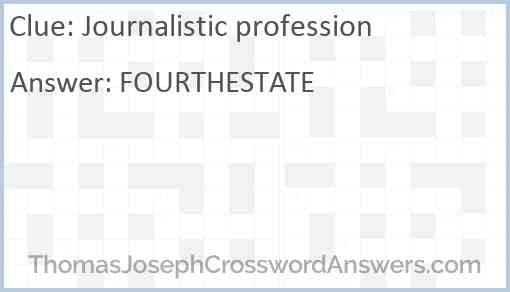 Journalistic profession Answer