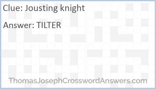 Jousting knight Answer