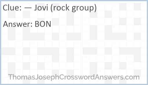 — Jovi (rock group) Answer