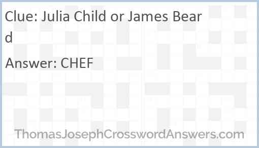 Julia Child or James Beard Answer