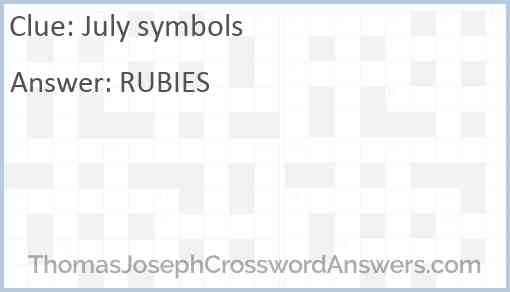 July symbols Answer