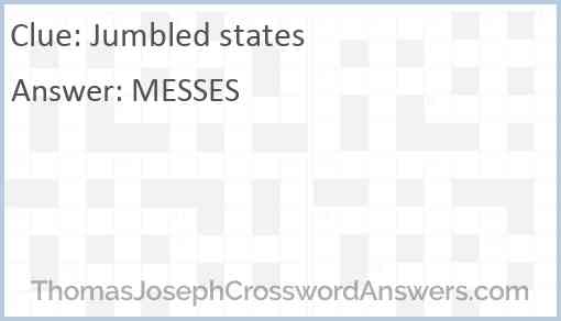 Jumbled states Answer