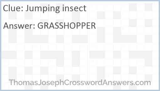 Jumping insect Answer