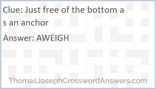 Just free of the bottom as an anchor Answer