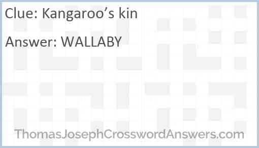 Kangaroo’s kin Answer