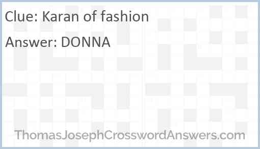 Karan of fashion Answer