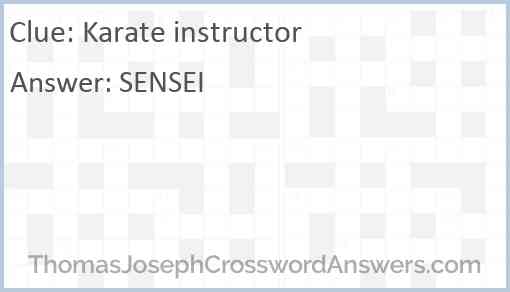 Karate instructor Answer