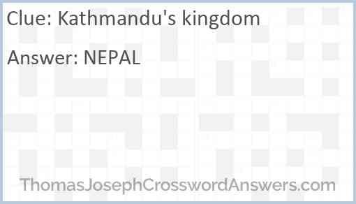 Kathmandu's kingdom Answer