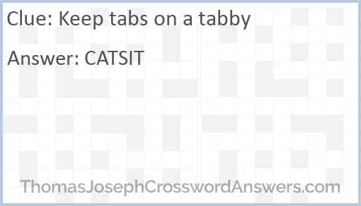 Keep tabs on a tabby Answer